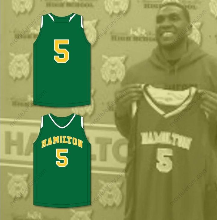 CUSTOM ANY Name Number KEVON LOONEY 5 ALEXANDER  HIGH SCHOOL WILDCATS GREEN BASKETBALL JERSEY 5 Top Stitched S-6XL