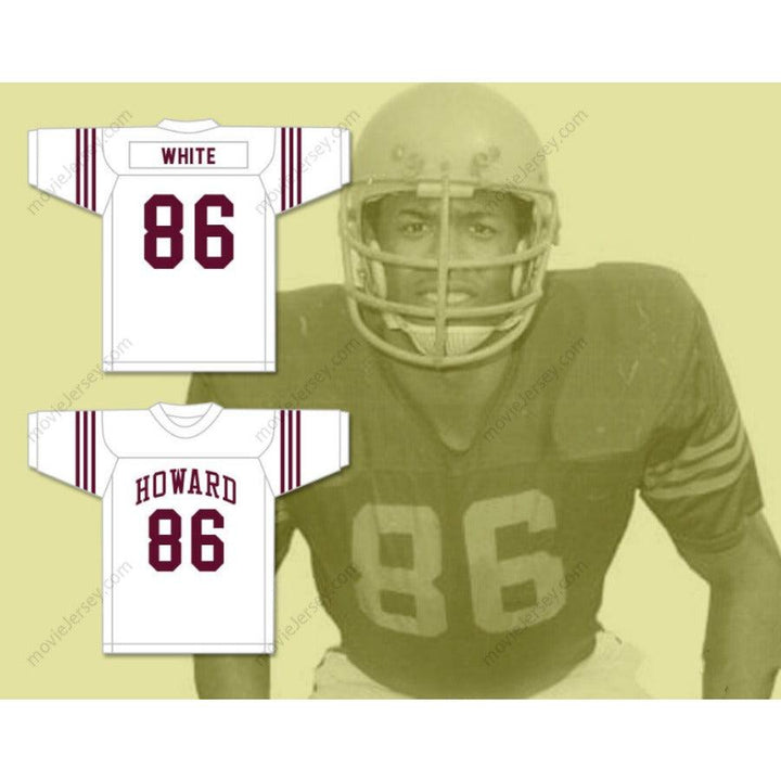 CUSTOM ANY Name Number REGGIE WHITE 86 HOWARD SCHOOL OF ACADEMICS AND TECHNOLOGY HUSTLIN TIGERS MAROON FOOTBALL JERSEY Top Stitched S-6XL