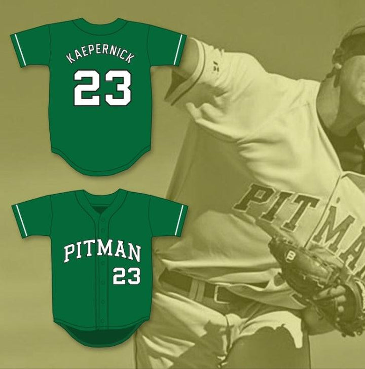 Custom Any Name Number COLIN KAEPERNICK 23 JOHN H. PITMAN HIGH SCHOOL PRIDE GREEN BASEBALL JERSEY 2 Top Stitched S-6XL
