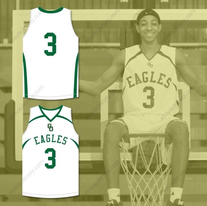 CUSTOM ANY Name Number CJ MCCOLLUM 3 GLENOAK HIGH SCHOOL GOLDEN  WHITE BASKETBALL JERSEY Top Stitched S-6XL