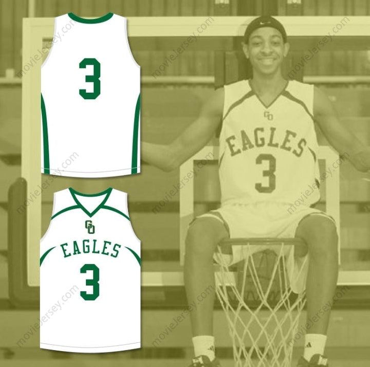 CUSTOM ANY Name Number CJ MCCOLLUM 3 GLENOAK HIGH SCHOOL GOLDEN  WHITE BASKETBALL JERSEY Top Stitched S-6XL