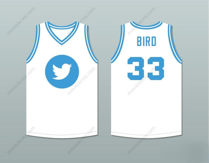 CUSTOM ANY Name Number LARRY BIRD 33 TWITTER WHITE BASKETBALL JERSEY Top Stitched S-6XL