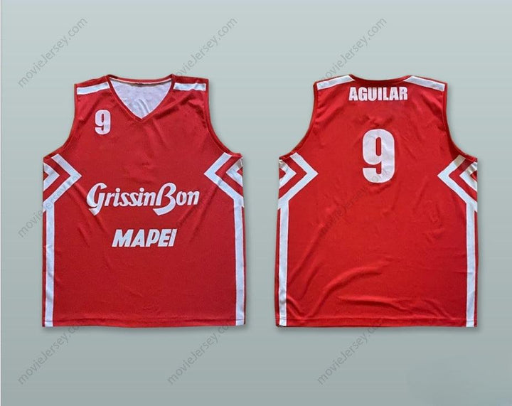 CUSTOM ANY Name Number AGUILAR 9 OLIMPIA MILANO ITALY RED BASKETBALL JERSEY1 Top Stitched S-6XL