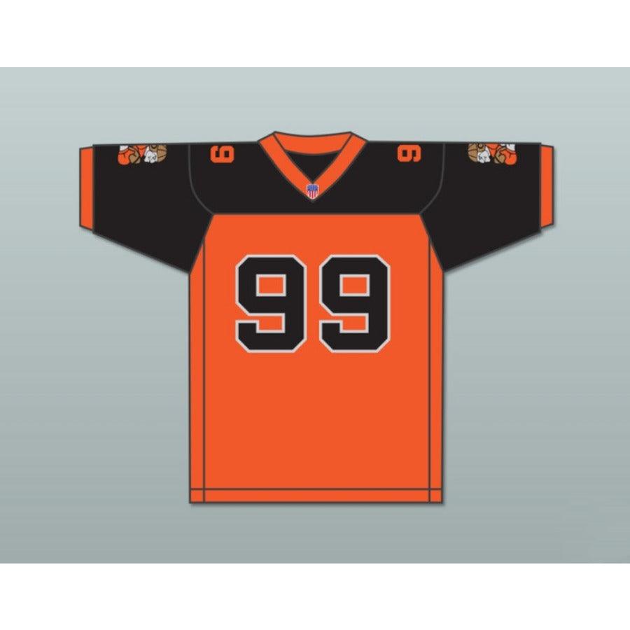 CUSTOM ANY WITH PATCHES ORC FOGTEETH DORGHU 99 ORANGE/BLACK FOOTBALL JERSEY Top Stitched S-6XL