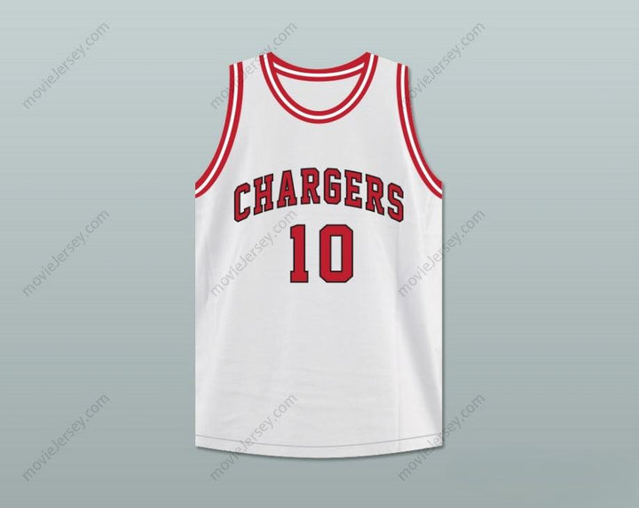CUSTOM ANY Name Number ARTHUR AGEE 10 CHARGERS HIGH SCHOOL WHITE BASKETBALL JERSEY HOOP DREAMS Top Stitched S-6XL