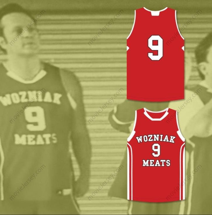 CUSTOM ANY Name Number VINCE VAUGHN DAVID WOZNIAK 9 WOZNIAK MEATS BASKETBALL JERSEY DELIVERY MAN Top Stitched S-6XL