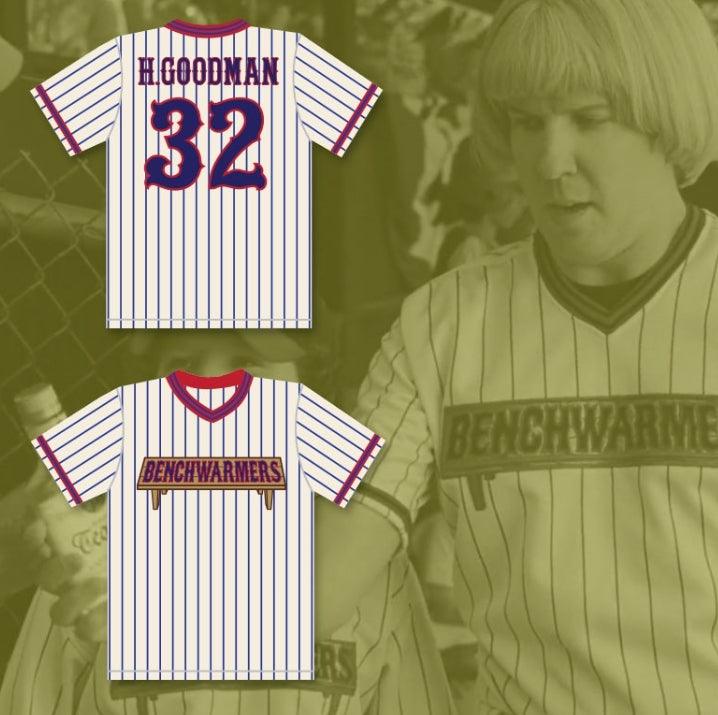 Custom Any Name Number HOWIE GOODMAN 32 BENCHWARMERS PINSTRIPED BASEBALL JERSEY Top Stitched S-6XL