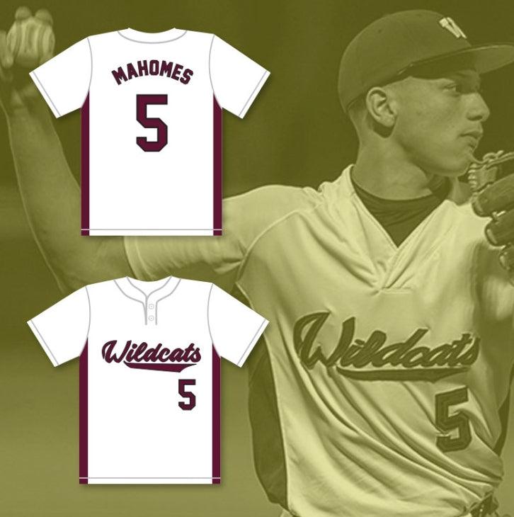 Custom Any Name Number PATRICK MAHOMES 5 WHITEHOUSE HIGH SCHOOL WILDCATS WHITE BASEBALL JERSEY 2 Top Stitched S-6XL