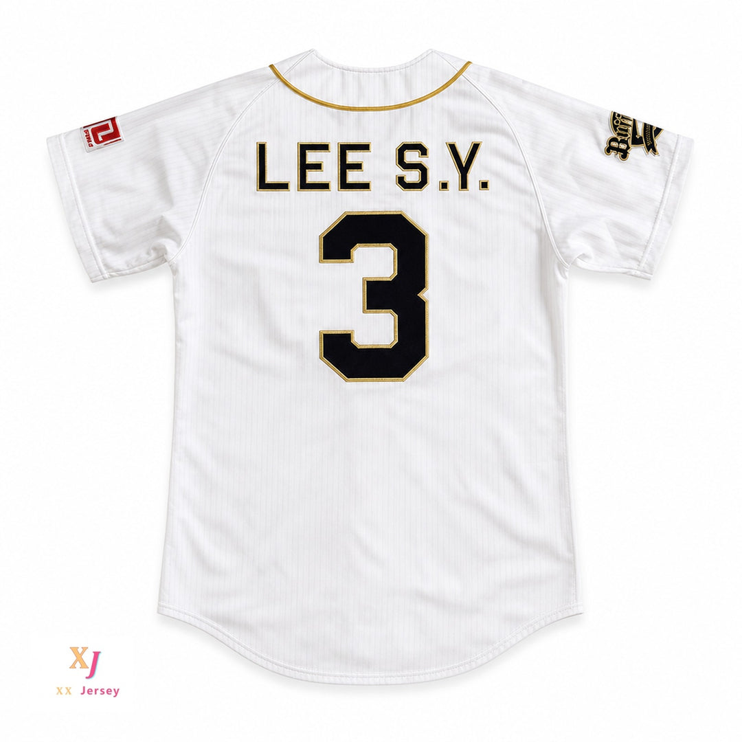 Custom Any Name Number LEE S.Y. 3 ORIX BUFFALOES BASEBALL JERSEY WITH PATCHES Top Stitched S-6XL