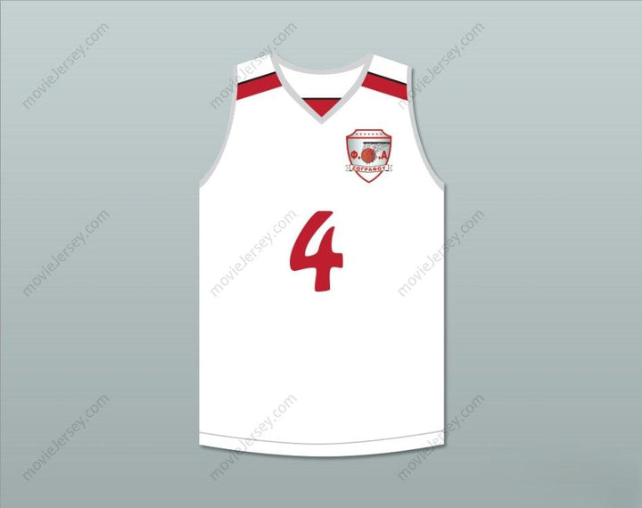 CUSTOM ANY Name Number GIANNIS ANTETOKOUNMPO 4 FILATHLITIKOS B.C. WHITE BASKETBALL JERSEY 2 Top Stitched S-6XL