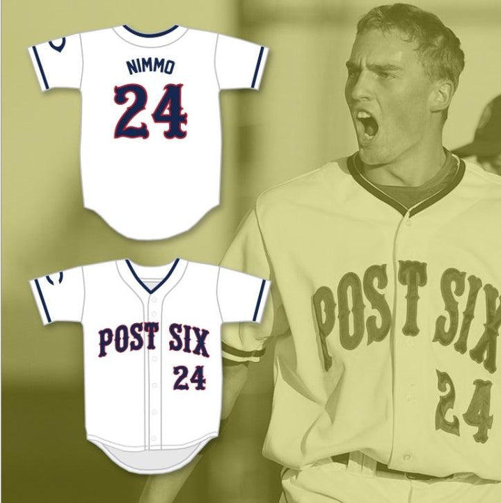 Custom Any Name Number BRANDON NIMMO 24  POST SIX WHITE BASEBALL JERSEY 2 Top Stitched S-6XL