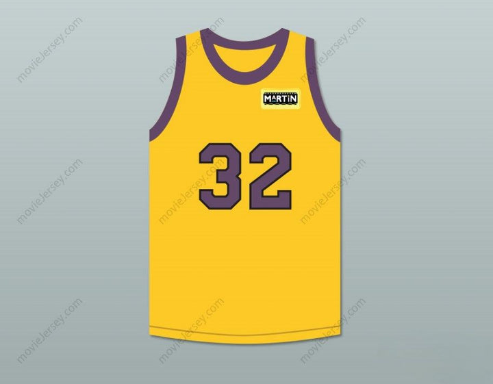 CUSTOM ANY Name Number AIR GORDON 32 YELLOW BASKETBALL JERSEY WITH MARTIN PATCH Top Stitched S-6XL