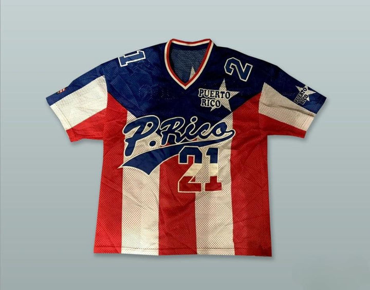 Custom Any Name Number PUERTO RICO 21 BUTTON DOWN BASEBALL JERSEY Top Stitched S-6XL