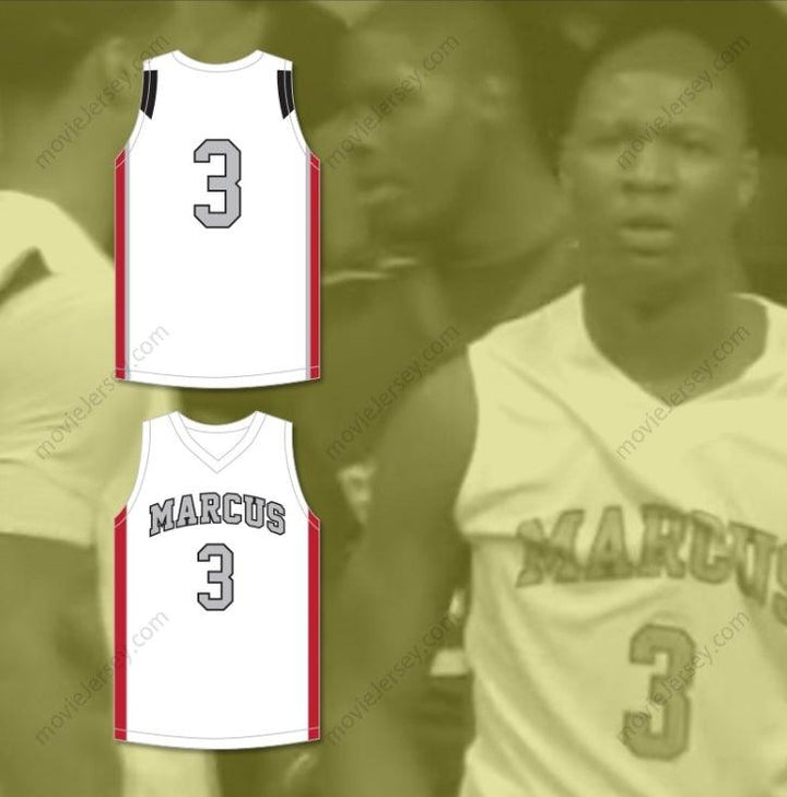 CUSTOM ANY Name Number MARCUS SMART 3 EDWARD S. MARCUS HIGH SCHOOL MARAUDERS WHITE BASKETBALL JERSEY 2 Top Stitched S-6XL