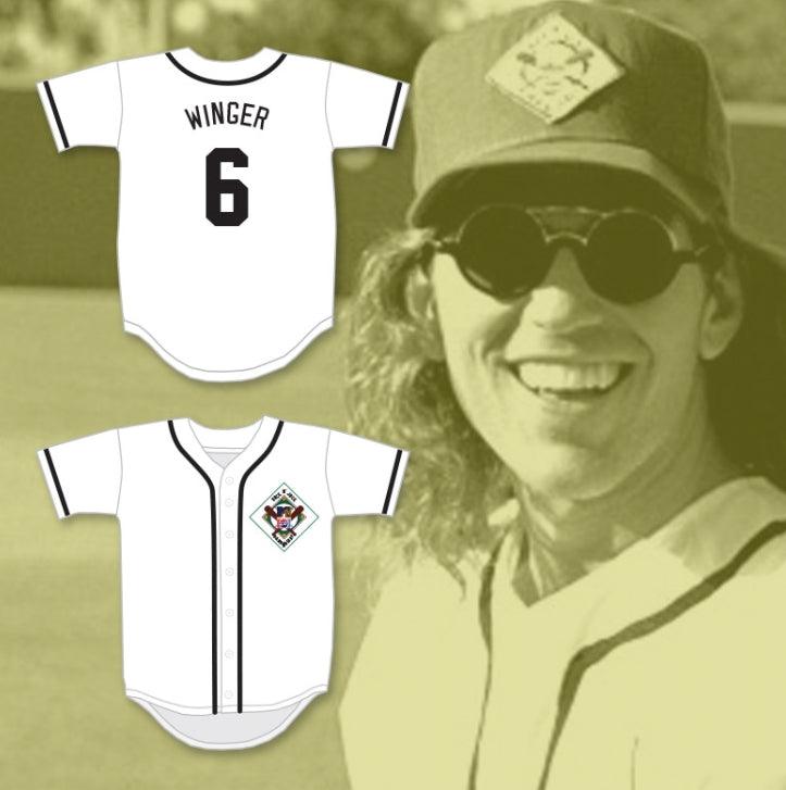 Custom Any Name Number KIP WINGER 6 SALAMANDERS BASEBALL JERSEY 1ST ANNUAL ROCK N' JOCK DIAMOND DERBY Top Stitched S-6XL