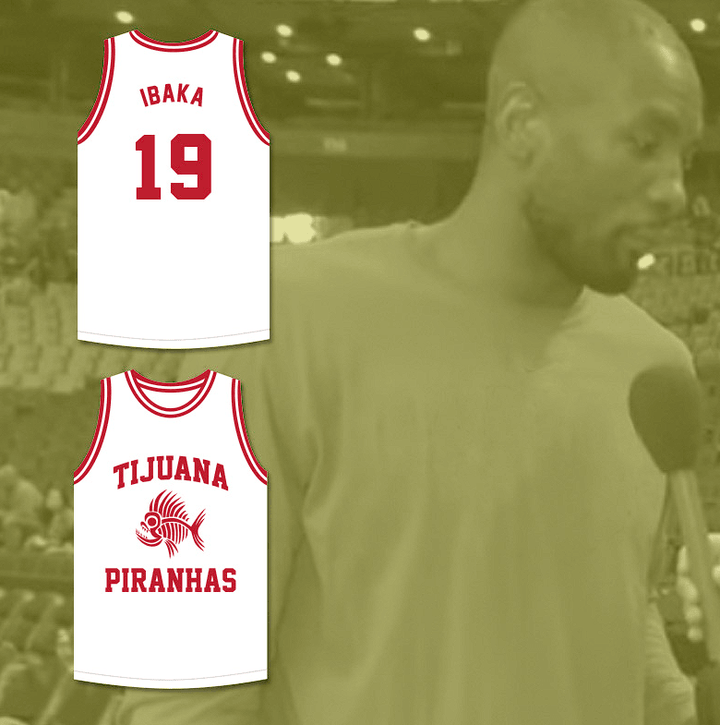 CUSTOM Serge Ibaka 19 Tijuana Piranhas Basketball Jersey Mexican Expansion Team Top Stitched S-6XL