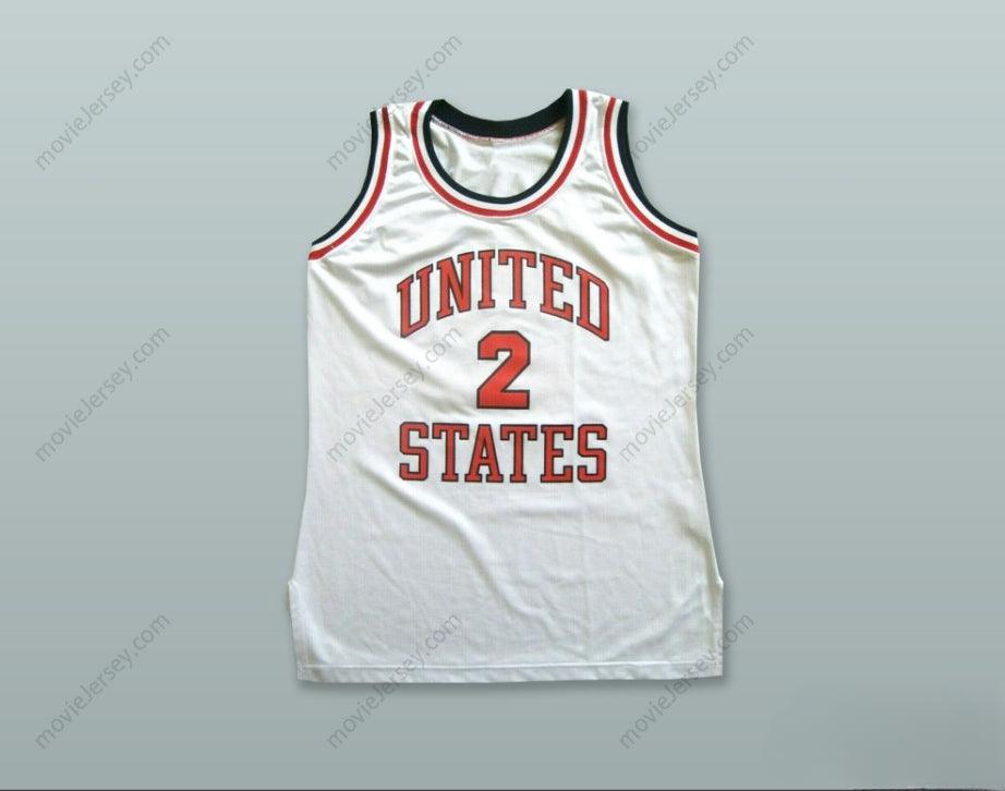 CUSTOM ANY Name Number UNITED STATES 2 WHITE BASKETBALL JERSEY Top Stitched S-6XL