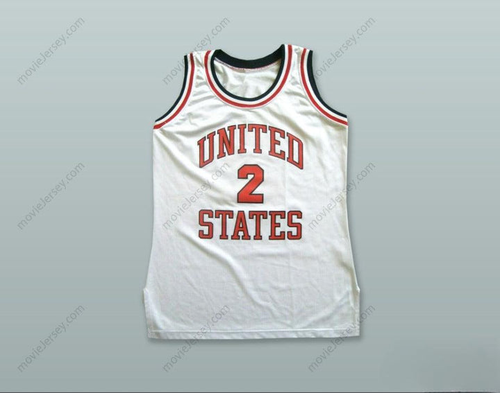 CUSTOM ANY Name Number UNITED STATES 2 WHITE BASKETBALL JERSEY Top Stitched S-6XL