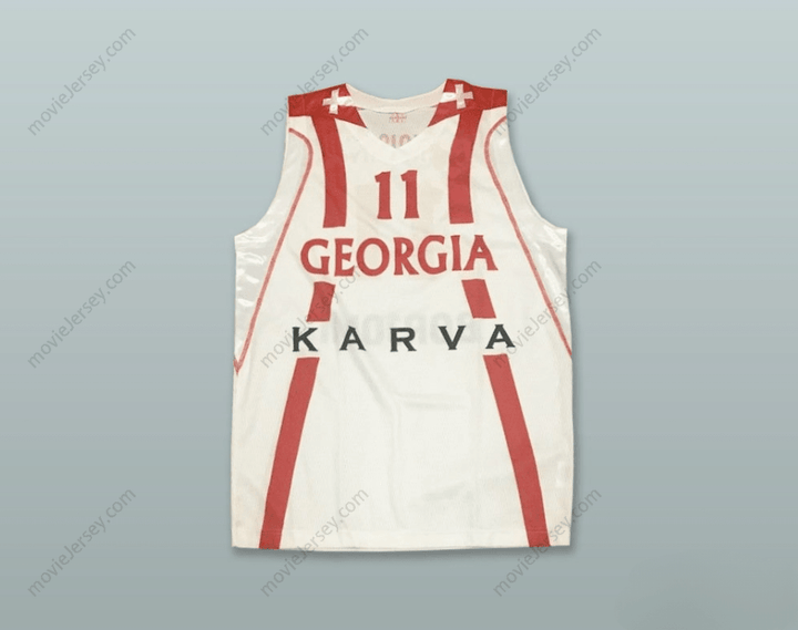CUSTOM ANY Name Number MANUCHAR MARKOISHVILI 11 GEORGIA WHITE BASKETBALL JERSEY Top Stitched S-6XL