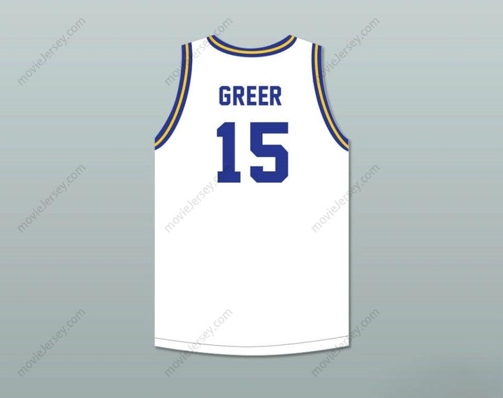CUSTOM ANY Name Number HAL GREER 15 FREDERICK DOUGLASS JUNIOR AND SENIOR HIGH SCHOOL TIGERS WHITE BASKETBALL JERSEY 1 Top Stitched S-6XL