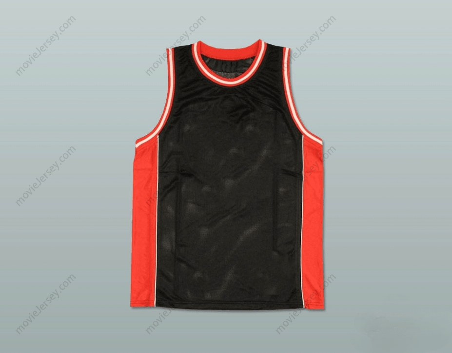 CUSTOM ANY Name Number PLAIN BASKETBALL JERSEY BLACK-RED-WHITE Top Stitched S-6XL
