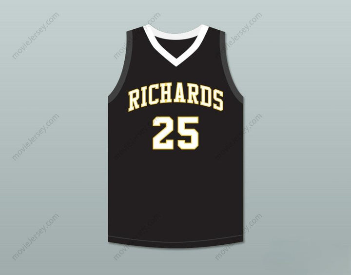 CUSTOM ANY Name Number DWYANE WADE 25 HAROLD L. RICHARDS HIGH SCHOOL BULLDOGS BLACK BASKETBALL JERSEY 6 Top Stitched S-6XL