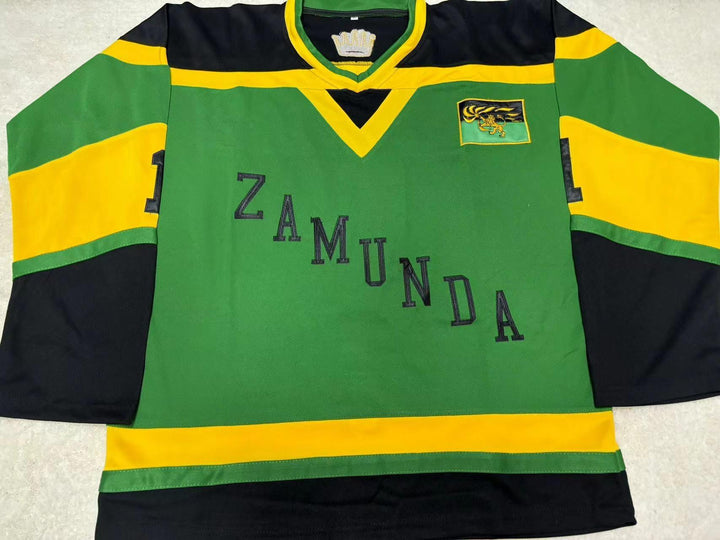 Custom Any Name Number PRINCE AKEEM JOFFER 1 FICTIONAL AFRICAN COUNTRY GREEN HOCKEY JERSEY WITH FLAG PATCH Top Stitched S-6XL