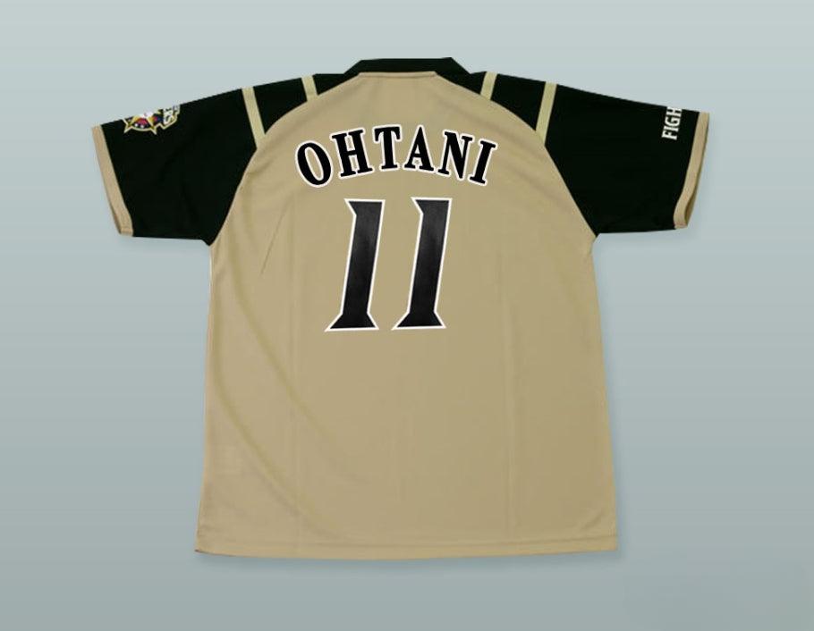 Custom Any Name Number SHOHEI OHTANI 11 HOKKAIDO NIPPON-HAM FIGHTERS TAN BASEBALL JERSEY WITH PATCH Top Stitched S-6XL