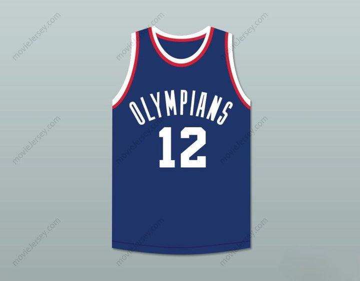 CUSTOM ANY Name Number RALPH BEARD 12  OLYMPIANS BLUE BASKETBALL JERSEY Top Stitched S-6XL