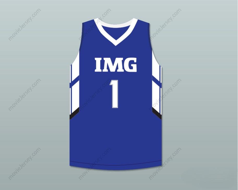 CUSTOM ANY Name Number PLAYER 1 IMG ACADEMY BLUE BASKETBALL JERSEY Top Stitched S-6XL