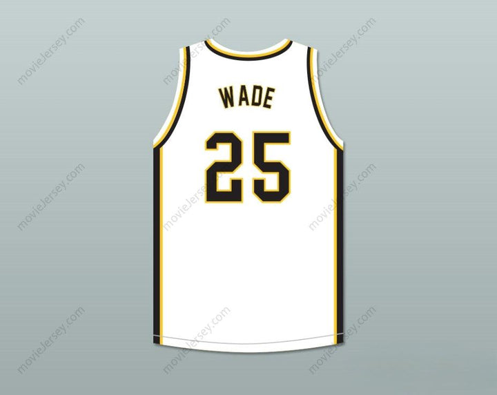 CUSTOM ANY Name Number DWYANE WADE 25 HAROLD L. RICHARDS HIGH SCHOOL BULLDOGS WHITE BASKETBALL JERSEY 4 Top Stitched S-6XL
