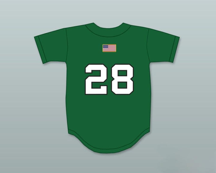 Custom Any Name Number JD MARTINEZ 28 CHARLES W. FLANAGAN HIGH SCHOOL FALCONS GREEN BASEBALL JERSEY 1 Top Stitched S-6XL