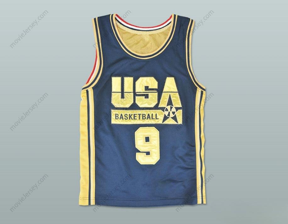 CUSTOM ANY Name Number MICHAEL   9 USA BLUE AND GOLD BASKETBALL JERSEY Top Stitched S-6XL