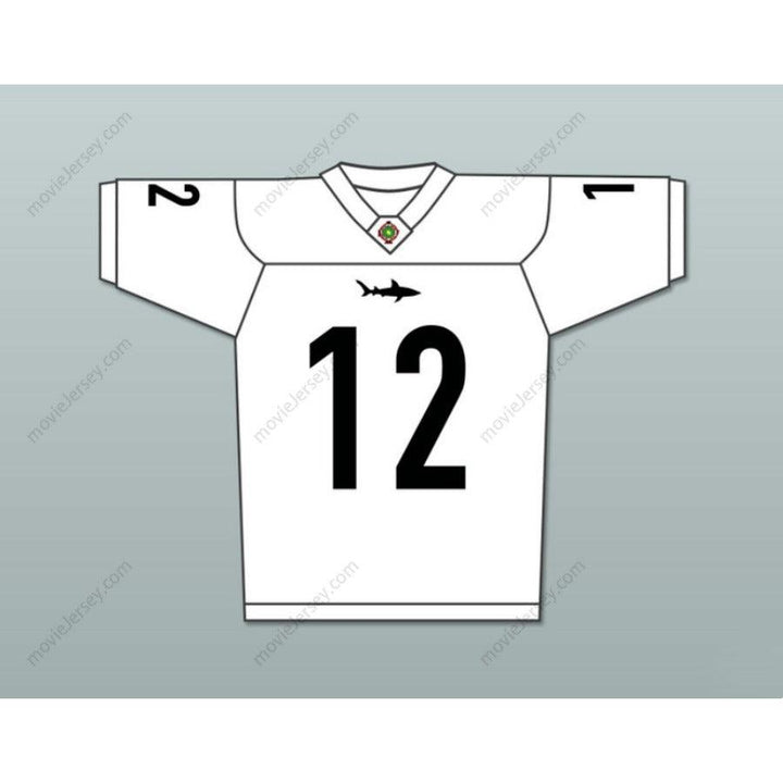 CUSTOM ANY Name Number TYLER CHERUBINI 12 MIAMI SHARKS WHITE TRIM FOOTBALL JERSEY ANY GIVEN SUNDAY Top Stitched S-6XL