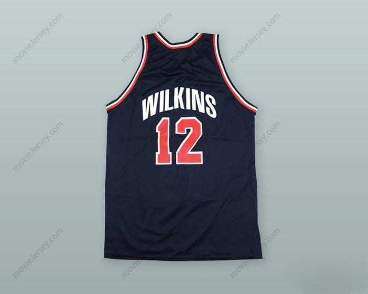 CUSTOM ANY Name Number DOMINQUE WILKINS 12 USA BASKETBALL JERSEY Top Stitched S-6XL