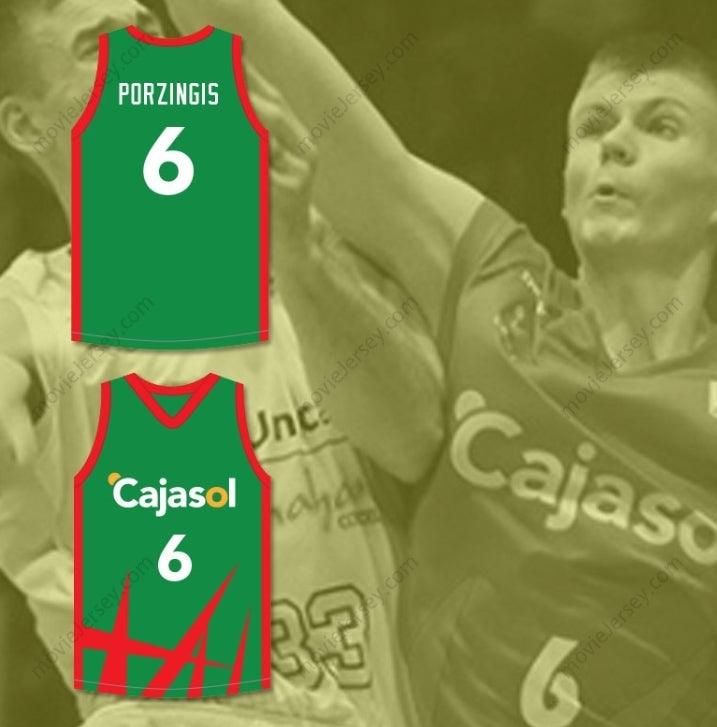 CUSTOM ANY Name Number KRISTAPS PORZINGIS 6 CAJASOL SEVILLA GREEN BASKETBALL JERSEY Top Stitched S-6XL