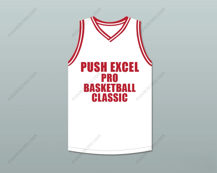 CUSTOM ANY Name Number OLDEN POLYNICE 52 PUSH EXCEL PRO BASKETBALL CLASSIC WHITE BASKETBALL JERSEY 1988 CHARITY EVENT Top Stitched S-6XL