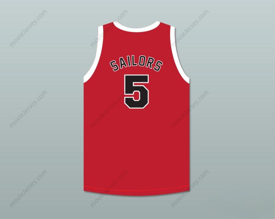 CUSTOM ANY Name Number KENNY SAILORS 5 PROVIDENCE STEAMROLLERS RED BASKETBALL JERSEY 2 Top Stitched S-6XL