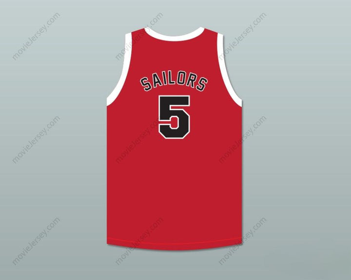 CUSTOM ANY Name Number KENNY SAILORS 5 PROVIDENCE STEAMROLLERS RED BASKETBALL JERSEY 2 Top Stitched S-6XL
