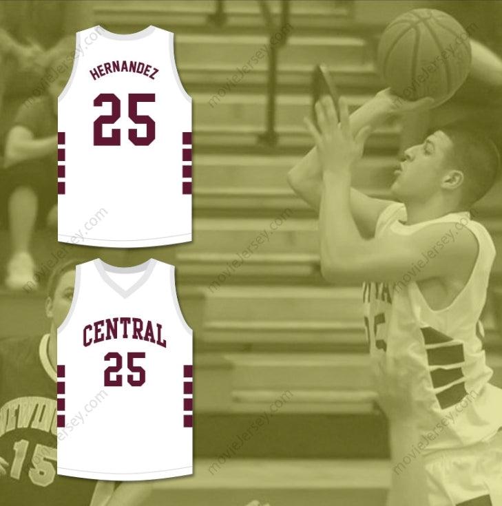 CUSTOM ANY Name Number AARON HERNANDEZ 25 BRISTOL CENTRAL RAMS WHITE BASKETBALL JERSEY KILLER INSIDE: THE MIND OF AARON HERNANDEZ Top Stitched S-6XL