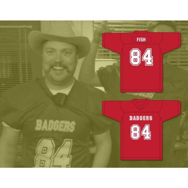 CUSTOM ANY Name Number FISH 84 PUTNAM BADGERS HIGH SCHOOL RED Football Jersey Top Stitched S-6XL