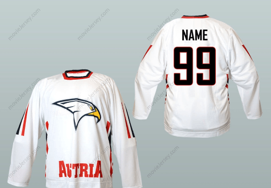 Custom Any Name Number Austria National Team Hockey Jersey Top Stitched S-6XL