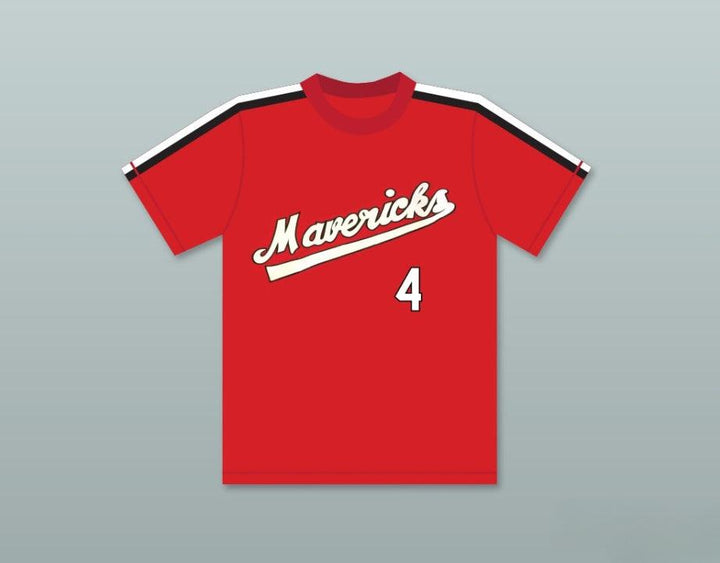 Custom Any Name Number BING RUSSELL 4   RED BASEBALL JERSEY THE BATTERED BASTARDS OF BASEBALL Top Stitched S-6XL