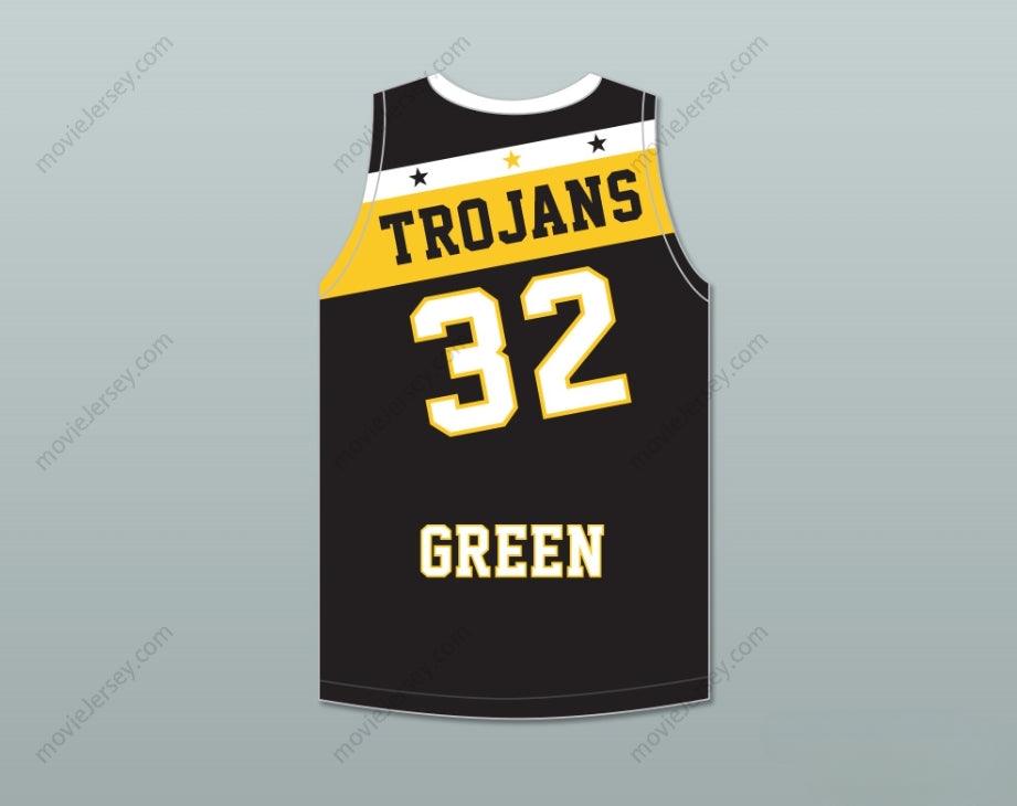 CUSTOM ANY Name Number DRAYMOND GREEN 32 SAGINAW HIGH SCHOOL TROJANS BLACK BASKETBALL JERSEY 2 Top Stitched S-6XL
