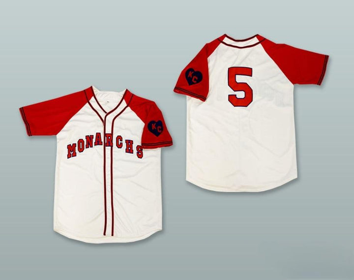 Custom Any Name Number JACKIE ROBINSON 5  CITY MONARCHS WHITE BUTTON DOWN BASEBALL JERSEY Top Stitched S-6XL