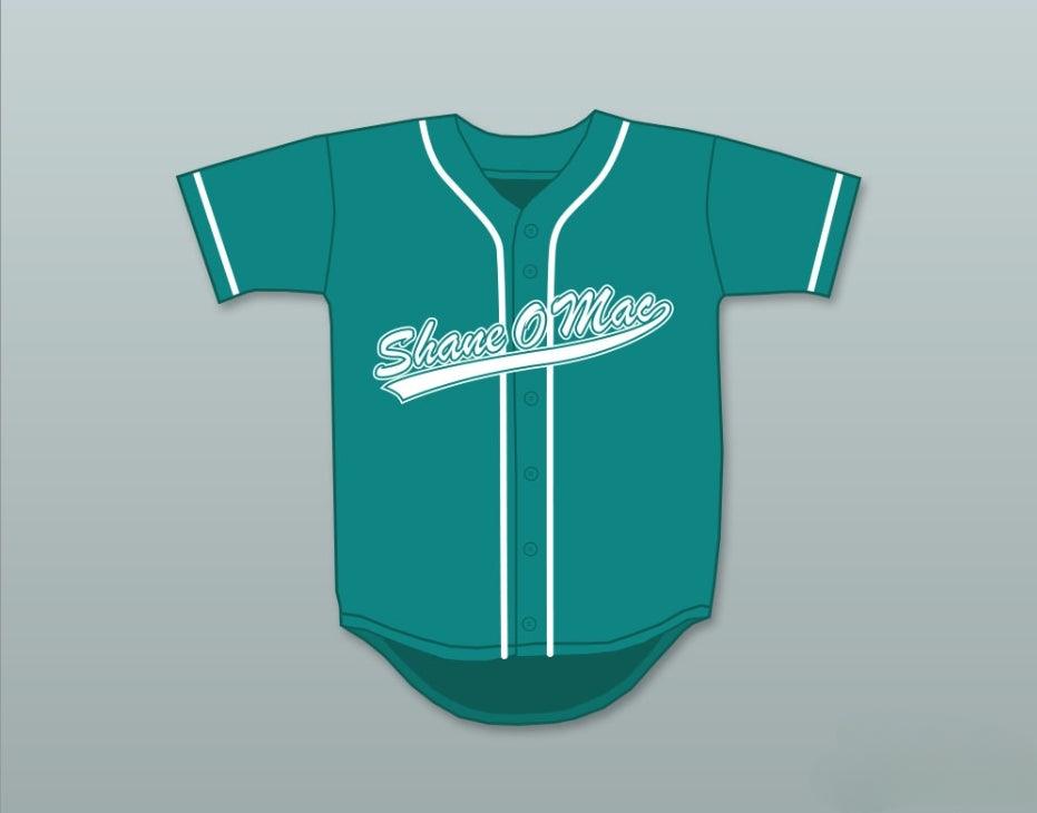 Custom Any Name Number S MCMAHON THE MONEY 33 TEAL BUTTON DOWN BASEBALL JERSEY Top Stitched S-6XL
