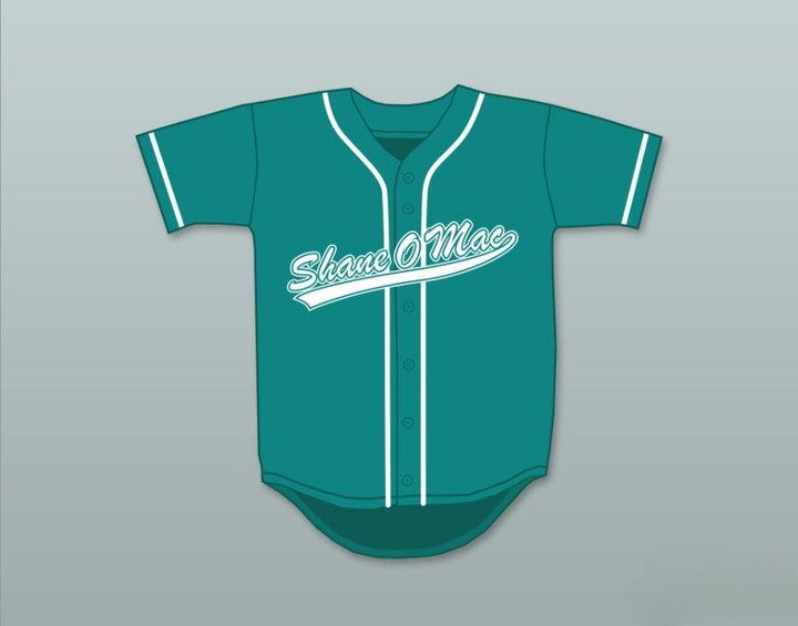 Custom Any Name Number S MCMAHON THE MONEY 33 TEAL BUTTON DOWN BASEBALL JERSEY Top Stitched S-6XL