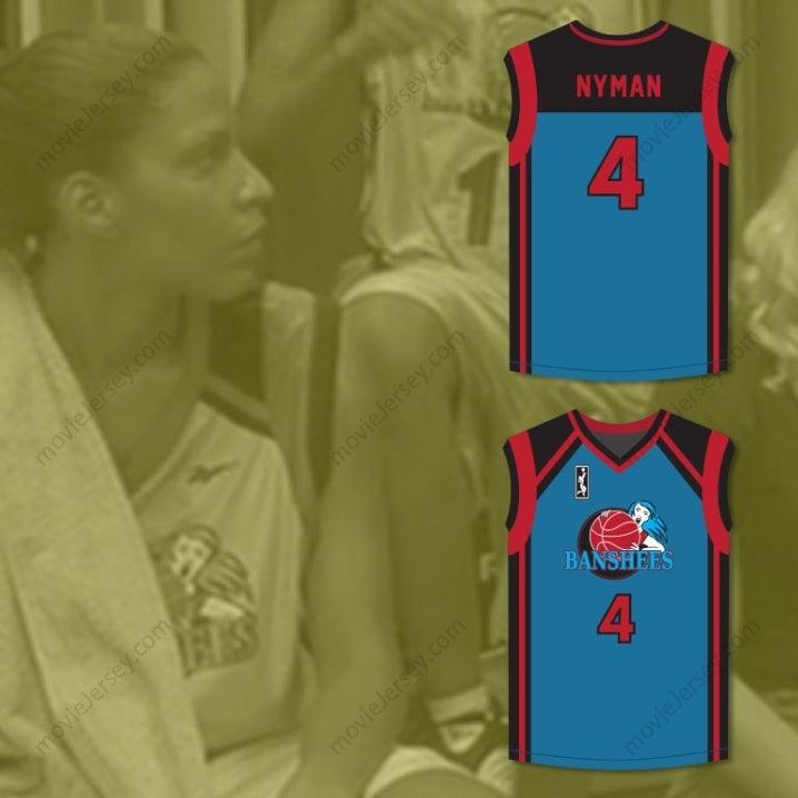 CUSTOM ANY Name Number NYMAN 4 CHARLOTTE BANSHEES AWAY BASKETBALL JERSEY WITH WUBA PATCH JUWANNA MANN Top Stitched S-6XL