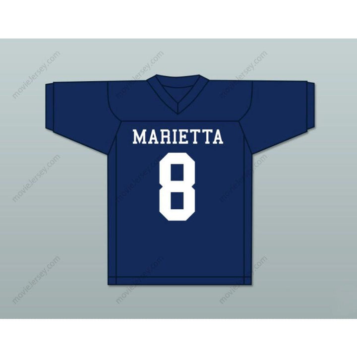 CUSTOM ANY Name Number BLUE DEVILS AZEEZ OJULARI 8 MARIETTA HIGH SCHOOL NAVY BLUE Football Jersey Top Stitched S-6XL