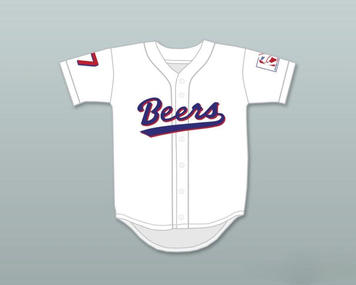 Custom Any Name Number DOUG REMER 17  BEERS BASEKETBALL WHITE BASEBALL JERSEY Top Stitched S-6XL